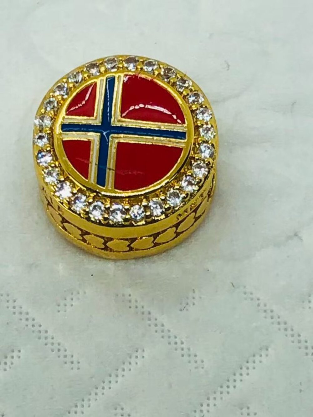 ✨ ✨Pandora Norway Flag BEAD Charm S925 Sterling Silver Jewelry with Gift Box